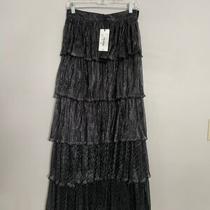 Chic Black Tiered Maxi Skirt
